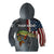 Pike Fishing Kid Hoodie with American Flag and Realistic Fish Scale Texture Design - Wonder Print Shop