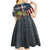 Pike Fishing Kid Short Sleeve Dress with American Flag and Realistic Fish Scale Texture Design - Wonder Print Shop