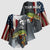 Pike Fishing Kimono Sleeve Blouse with American Flag and Realistic Fish Scale Texture Design - Wonder Print Shop