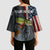 Pike Fishing Kimono Sleeve Blouse with American Flag and Realistic Fish Scale Texture Design - Wonder Print Shop