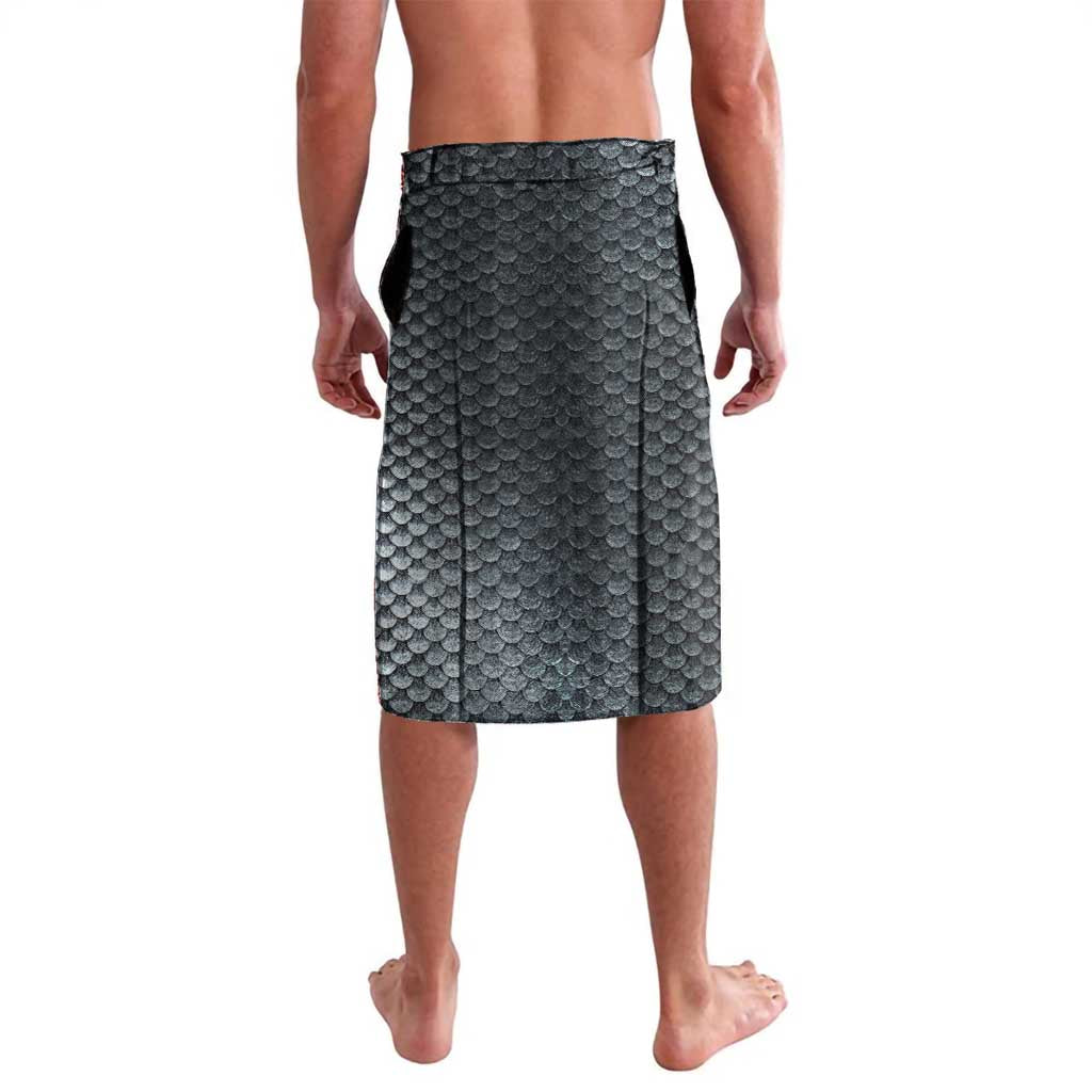 Pike Fishing Lavalava with American Flag and Realistic Fish Scale Texture Design - Wonder Print Shop