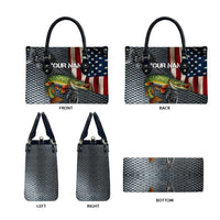 Pike Fishing Leather Bag with American Flag and Realistic Fish Scale Texture Design - Wonder Print Shop