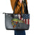 Pike Fishing Leather Tote Bag with American Flag and Realistic Fish Scale Texture Design - Wonder Print Shop