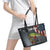 Pike Fishing Leather Tote Bag with American Flag and Realistic Fish Scale Texture Design - Wonder Print Shop