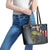 Pike Fishing Leather Tote Bag with American Flag and Realistic Fish Scale Texture Design - Wonder Print Shop