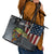 Pike Fishing Leather Tote Bag with American Flag and Realistic Fish Scale Texture Design - Wonder Print Shop