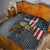 Pike Fishing Quilt with American Flag and Realistic Fish Scale Texture Design - Wonder Print Shop