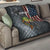 Pike Fishing Quilt with American Flag and Realistic Fish Scale Texture Design - Wonder Print Shop