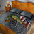 Pike Fishing Quilt Bed Set with American Flag and Realistic Fish Scale Texture Design - Wonder Print Shop