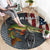 Pike Fishing Round Carpet with American Flag and Realistic Fish Scale Texture Design - Wonder Print Shop