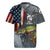 Pike Fishing Rugby Jersey with American Flag and Realistic Fish Scale Texture Design - Wonder Print Shop
