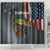 Pike Fishing Shower Curtain with American Flag and Realistic Fish Scale Texture Design - Wonder Print Shop