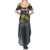 Pike Fishing Summer Maxi Dress with American Flag and Realistic Fish Scale Texture Design - Wonder Print Shop