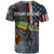 Pike Fishing T Shirt with American Flag and Realistic Fish Scale Texture Design - Wonder Print Shop