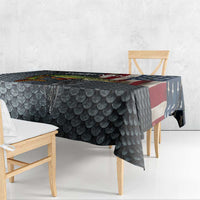 Pike Fishing Tablecloth with American Flag and Realistic Fish Scale Texture Design - Wonder Print Shop