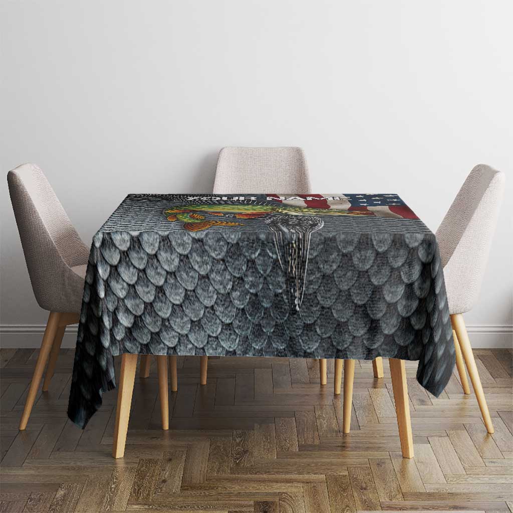 Pike Fishing Tablecloth with American Flag and Realistic Fish Scale Texture Design - Wonder Print Shop