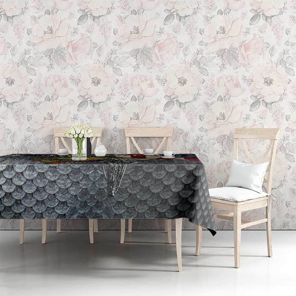 Pike Fishing Tablecloth with American Flag and Realistic Fish Scale Texture Design - Wonder Print Shop