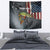 Pike Fishing Tapestry with American Flag and Realistic Fish Scale Texture Design - Wonder Print Shop