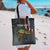 Pike Fishing Tote Bag with American Flag and Realistic Fish Scale Texture Design - Wonder Print Shop