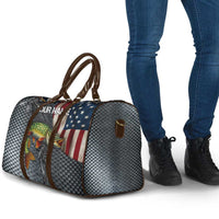 Pike Fishing Travel Bag with American Flag and Realistic Fish Scale Texture Design - Wonder Print Shop
