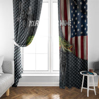 Pike Fishing Window Curtain with American Flag and Realistic Fish Scale Texture Design - Wonder Print Shop