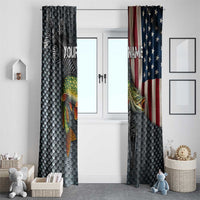 Pike Fishing Window Curtain with American Flag and Realistic Fish Scale Texture Design - Wonder Print Shop