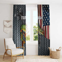 Pike Fishing Window Curtain with American Flag and Realistic Fish Scale Texture Design - Wonder Print Shop