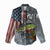 Pike Fishing Women Casual Shirt with American Flag and Realistic Fish Scale Texture Design - Wonder Print Shop
