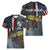 Pike Fishing Women V-Neck T-Shirt with American Flag and Realistic Fish Scale Texture Design - Wonder Print Shop