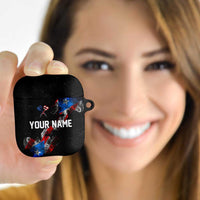 American Flag Smoke Trail AirPods Case with Dartboard and Crossed Darts Graphic Design - Wonder Print Shop