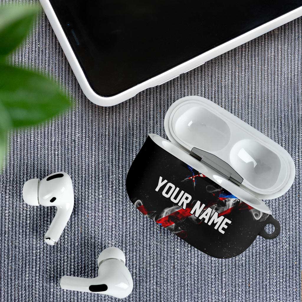 American Flag Smoke Trail AirPods Case with Dartboard and Crossed Darts Graphic Design - Wonder Print Shop