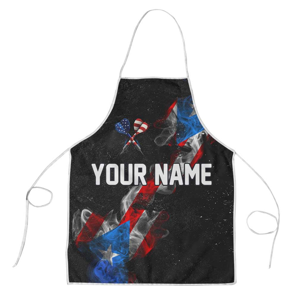 American Flag Smoke Trail Apron with Dartboard and Crossed Darts Graphic Design - Wonder Print Shop