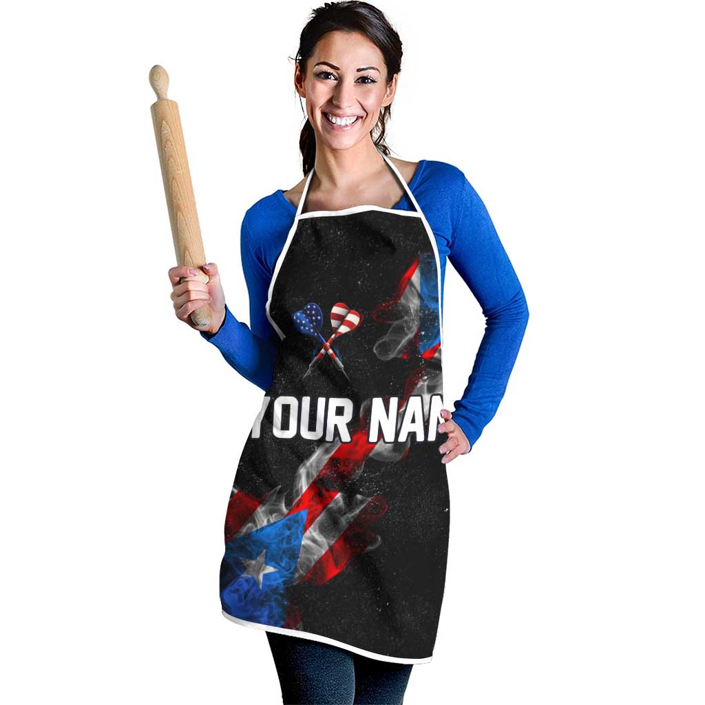 American Flag Smoke Trail Apron with Dartboard and Crossed Darts Graphic Design - Wonder Print Shop