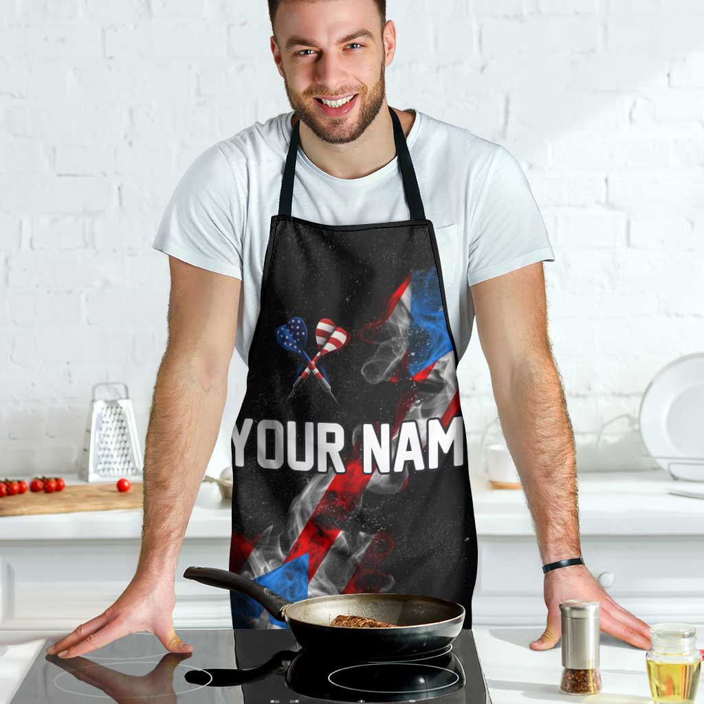 American Flag Smoke Trail Apron with Dartboard and Crossed Darts Graphic Design - Wonder Print Shop