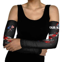 American Flag Smoke Trail Arm Sleeves with Dartboard and Crossed Darts Graphic Design - Wonder Print Shop
