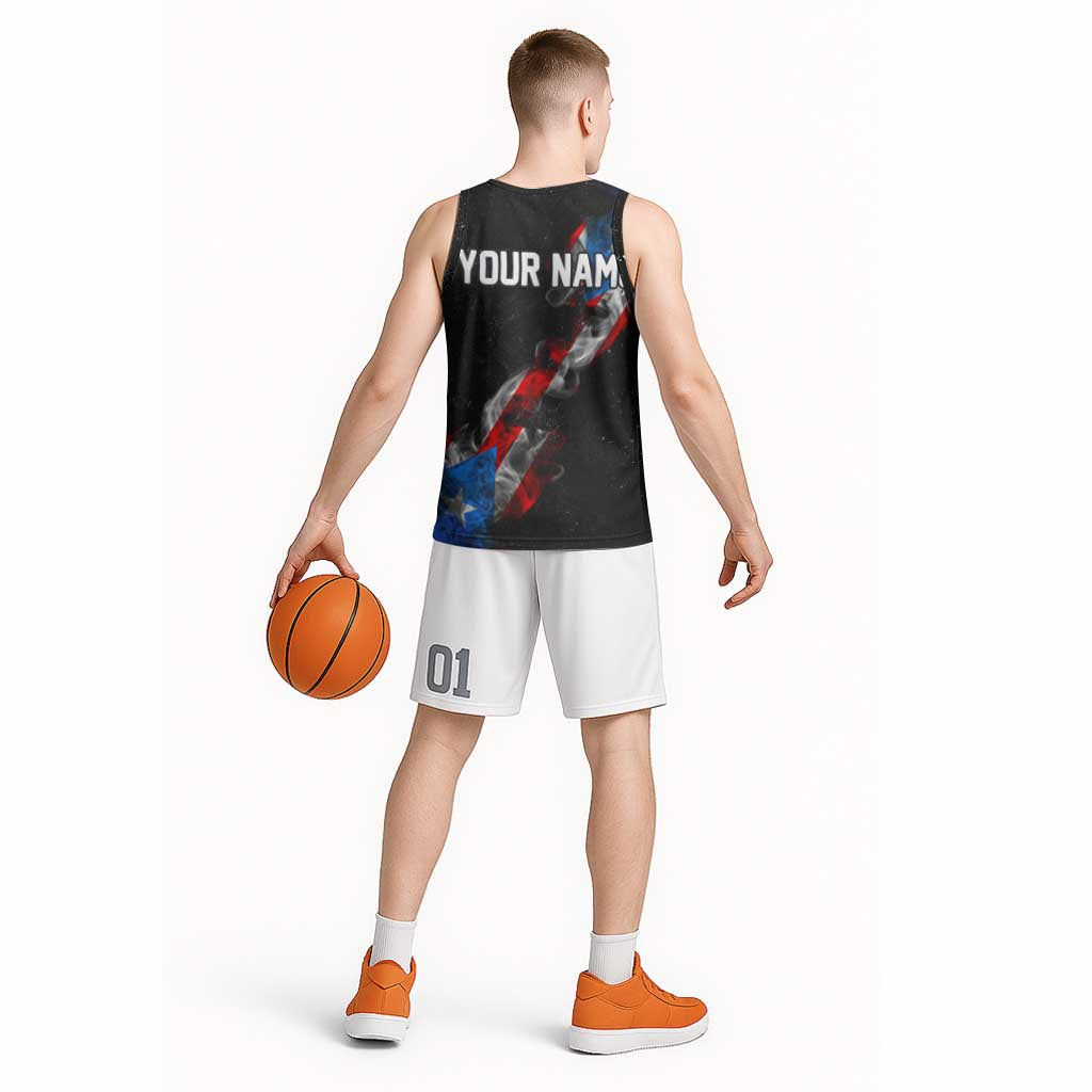 American Flag Smoke Trail Basketball Jersey with Dartboard and Crossed Darts Graphic Design - Wonder Print Shop
