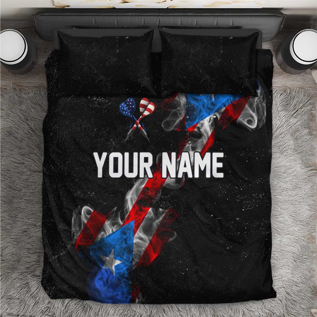 American Flag Smoke Trail Bedding Set with Dartboard and Crossed Darts Graphic Design - Wonder Print Shop