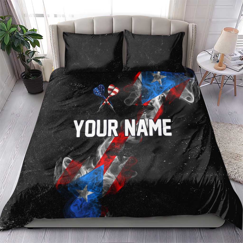 American Flag Smoke Trail Bedding Set with Dartboard and Crossed Darts Graphic Design - Wonder Print Shop
