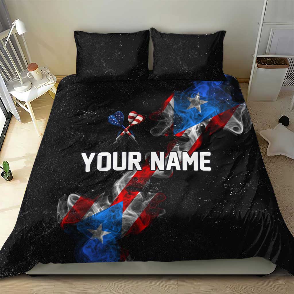 American Flag Smoke Trail Bedding Set with Dartboard and Crossed Darts Graphic Design - Wonder Print Shop