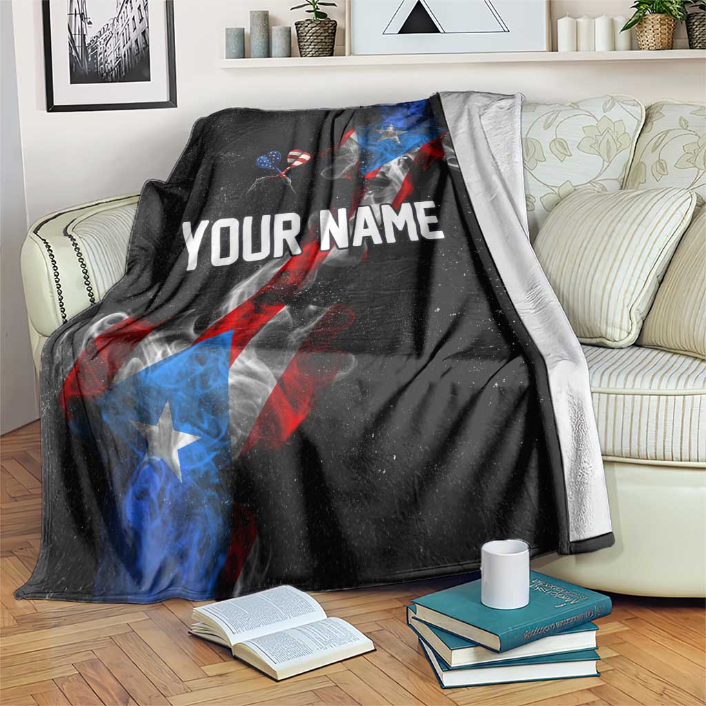 American Flag Smoke Trail Blanket with Dartboard and Crossed Darts Graphic Design - Wonder Print Shop