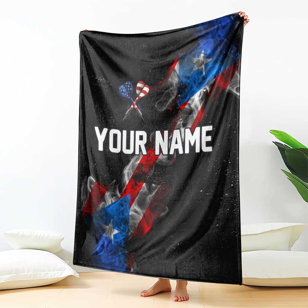 American Flag Smoke Trail Blanket with Dartboard and Crossed Darts Graphic Design - Wonder Print Shop