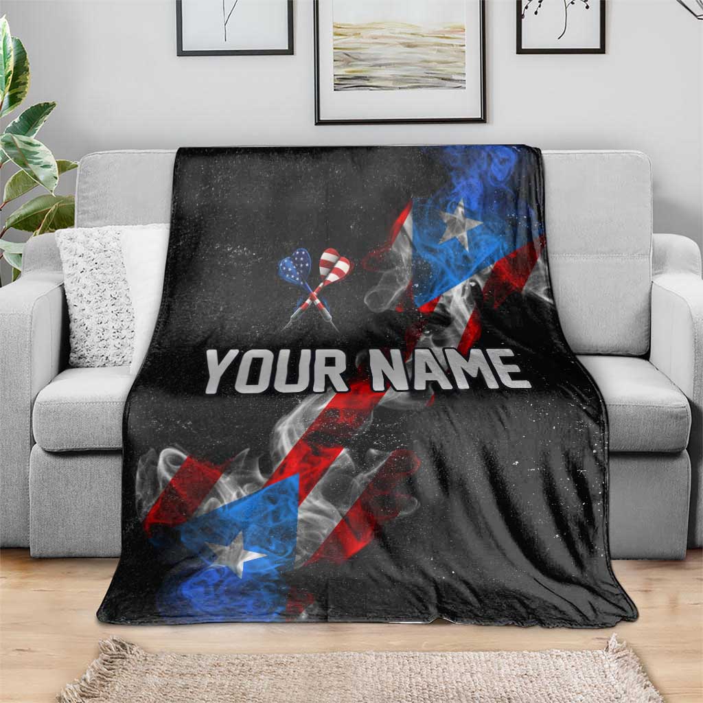 American Flag Smoke Trail Blanket with Dartboard and Crossed Darts Graphic Design - Wonder Print Shop
