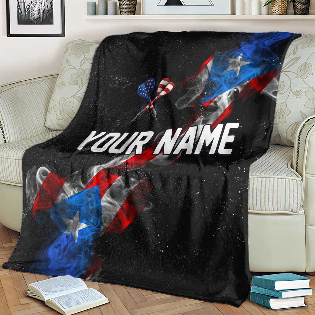 American Flag Smoke Trail Blanket with Dartboard and Crossed Darts Graphic Design - Wonder Print Shop