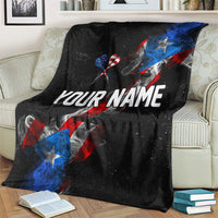 American Flag Smoke Trail Blanket with Dartboard and Crossed Darts Graphic Design - Wonder Print Shop
