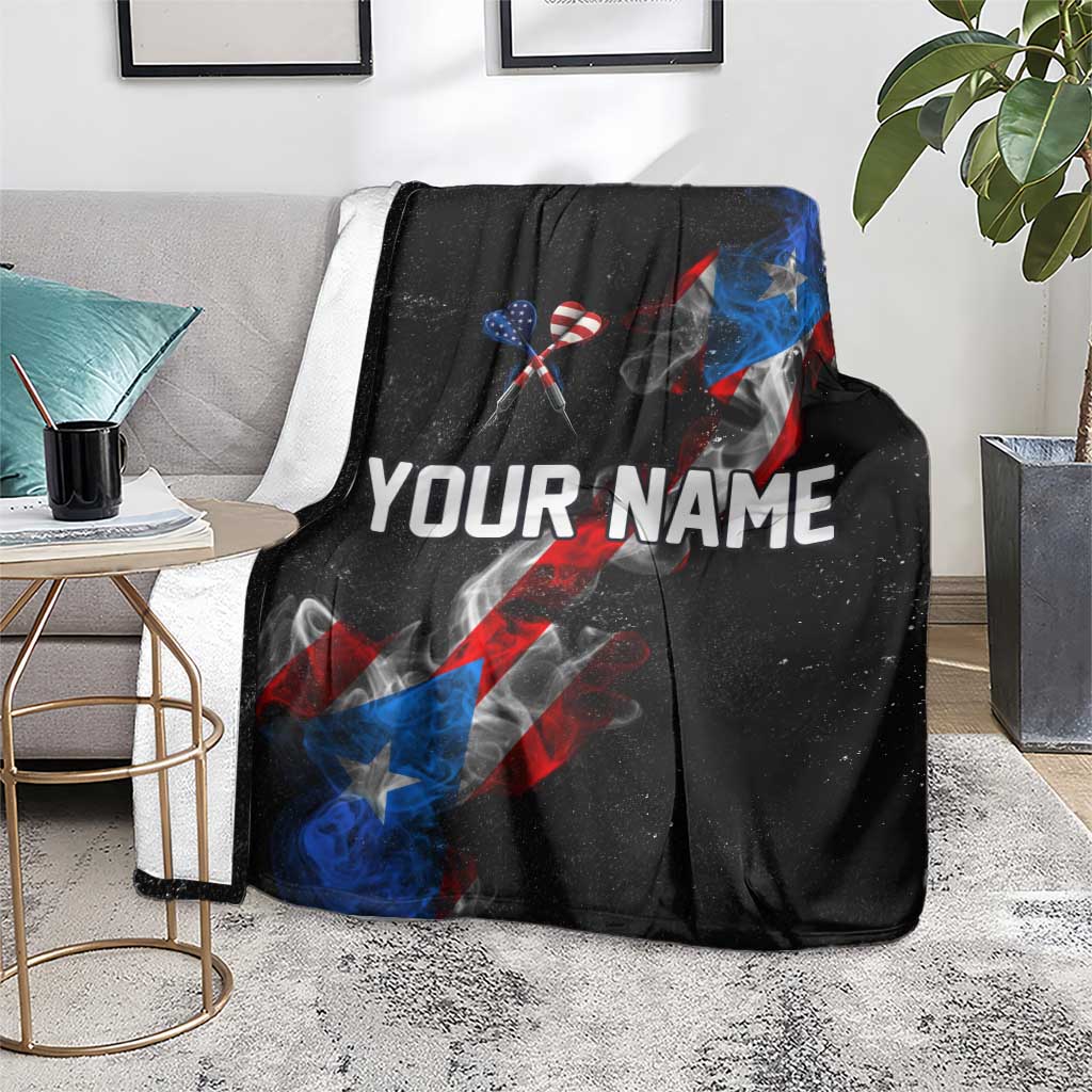 American Flag Smoke Trail Blanket with Dartboard and Crossed Darts Graphic Design - Wonder Print Shop