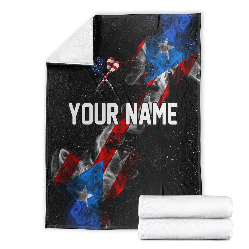 American Flag Smoke Trail Blanket with Dartboard and Crossed Darts Graphic Design - Wonder Print Shop