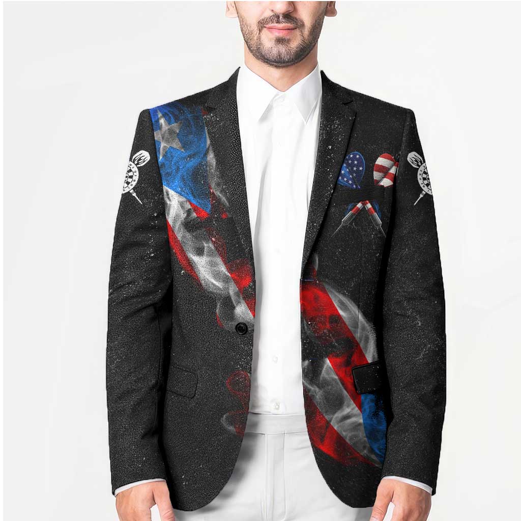 American Flag Smoke Trail Blazer with Dartboard and Crossed Darts Graphic Design - Wonder Print Shop