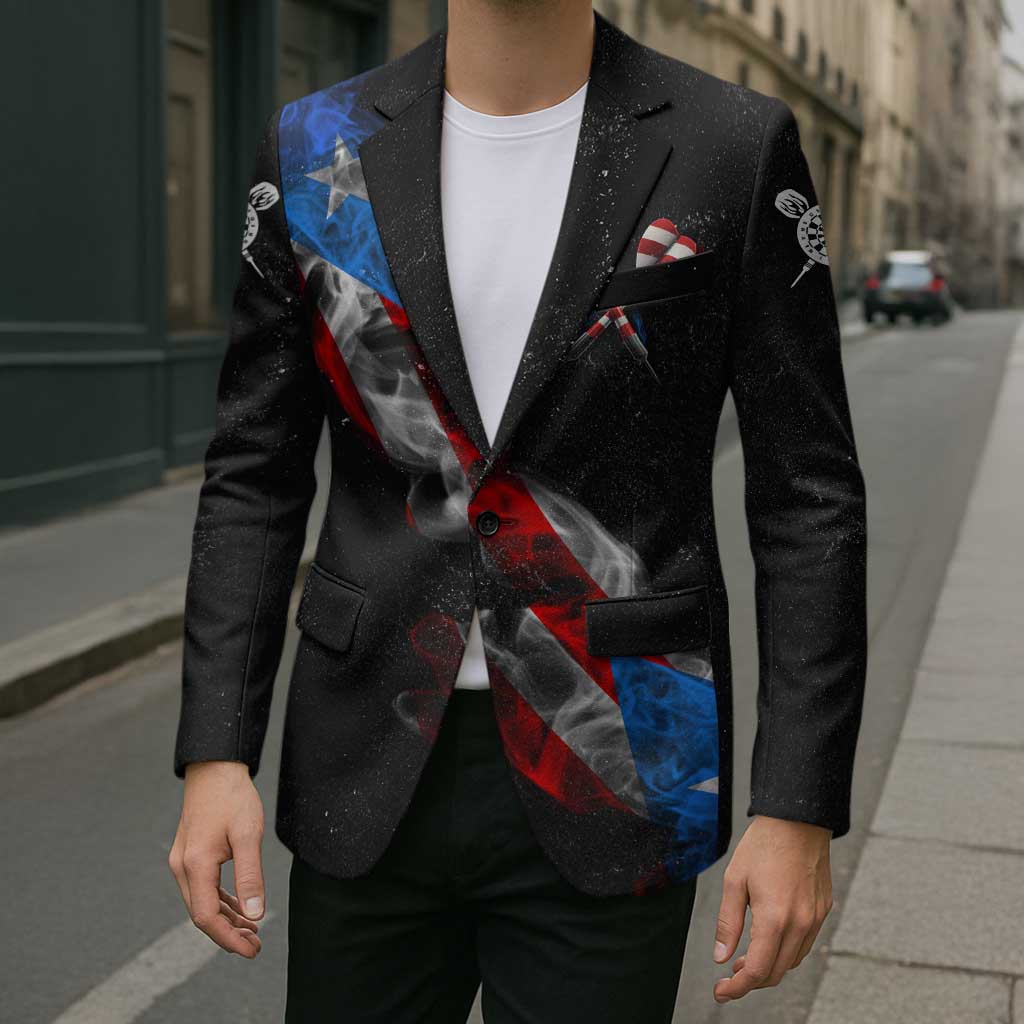 American Flag Smoke Trail Blazer with Dartboard and Crossed Darts Graphic Design - Wonder Print Shop