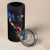 American Flag Smoke Trail 4 in 1 Can Cooler Tumbler with Dartboard and Crossed Darts Graphic Design - Wonder Print Shop