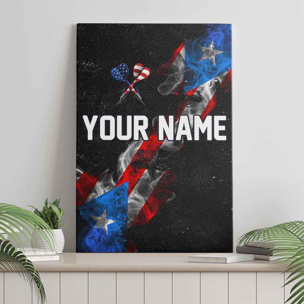 American Flag Smoke Trail Canvas Wall Art with Dartboard and Crossed Darts Graphic Design - Wonder Print Shop
